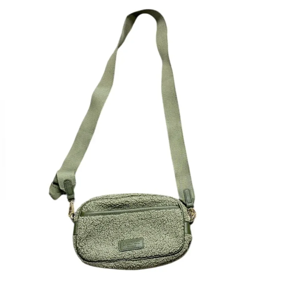 Laundry by Shelli Segal Green Sherpa Crossbody Bag